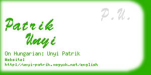 patrik unyi business card